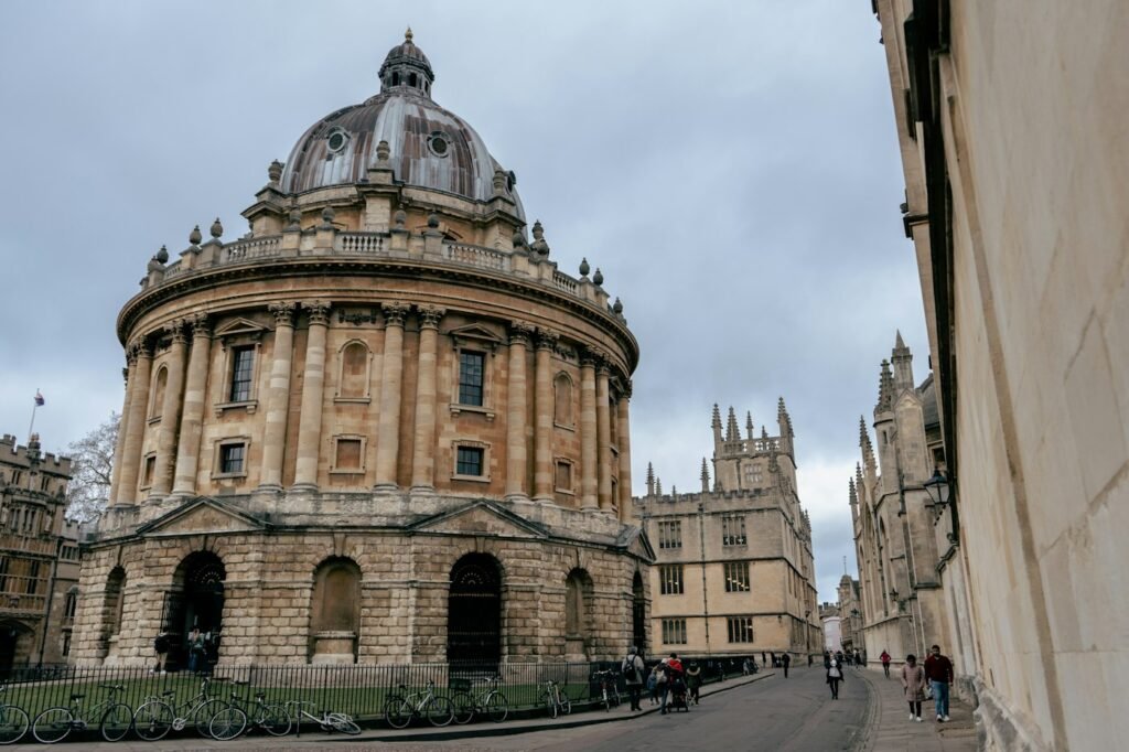 Historic architecture in Oxford, destination illustration
